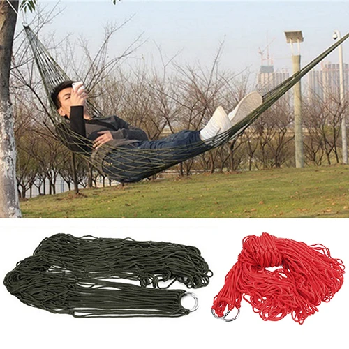 

Outdoor Travel Camping Hammock Garden Portable Nylon Mesh Net Sleeping Bed