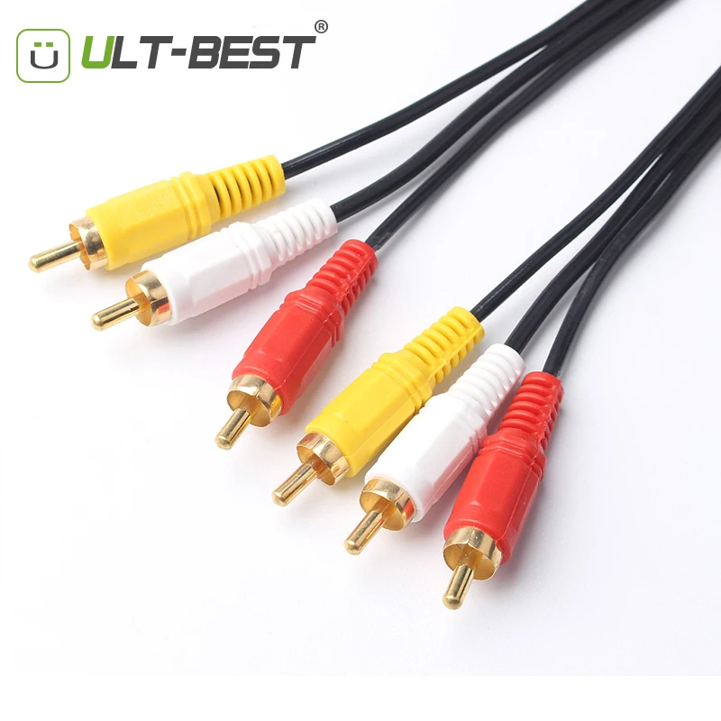 ULT-Best 3 RCA-3RCA аудио-видео кабель штекер-штекер 3RCA-3RCA AV провод для DVD ТВ-приставки 1 5 м