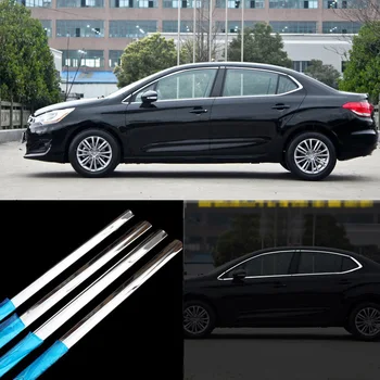 

12pcs Stainless Steel Door Window Frame Sill Molding Trim For Citroen C4L 2013-2014