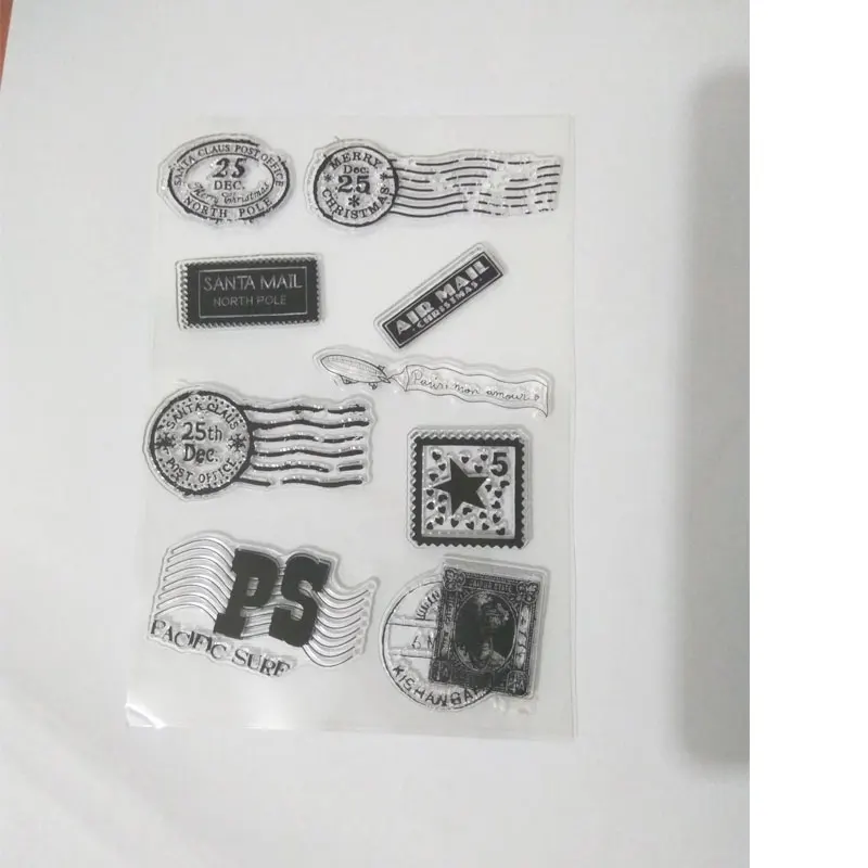 

Postage Clear Stamps for DIY Scrapbooking/Card Making/Photo Album Decorative Rubber Transparent Stamp Kids Fun Decoration
