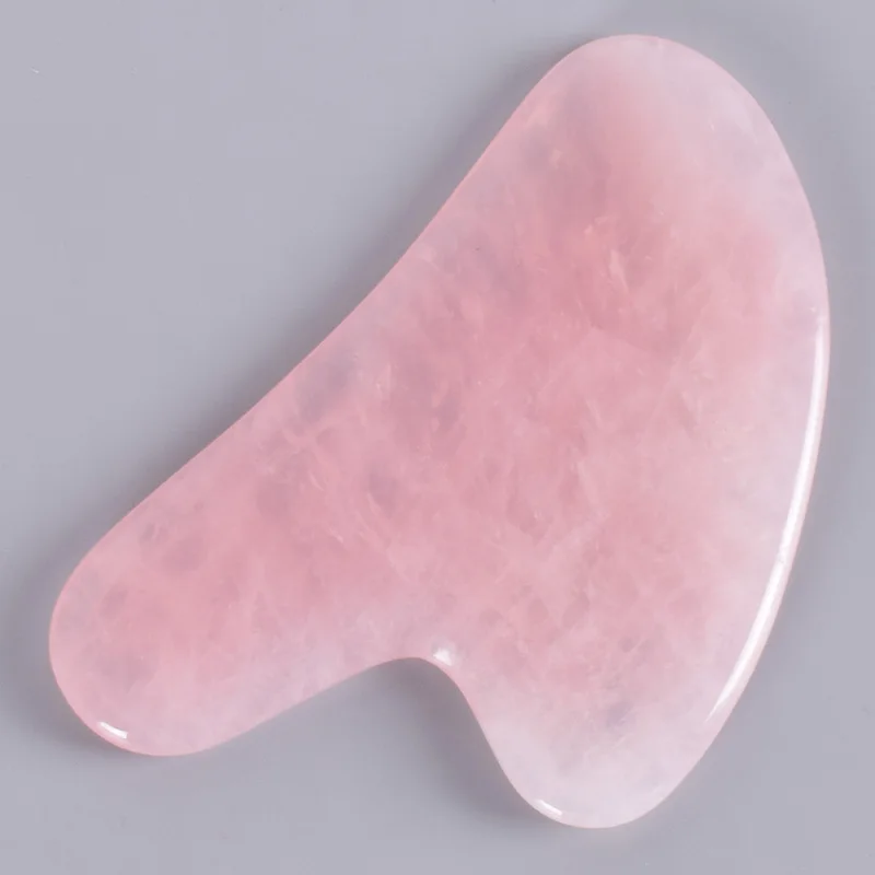 Розовое золото ролик для лица Guasha Инструмент натуральный розовый кварц массажный ролик для похудения против морщин целлюлит Кристалл выскабливание - Цвет: 1 piece guasha tool