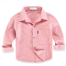 Детские рубашки в клетку с длинными рукавами для маленьких мальчиков и девочек на осень и весну из хлопка топы для маленьких мальчиков и девочек, блузка, Рубашка возраст 2, 4, 6, 8 лет