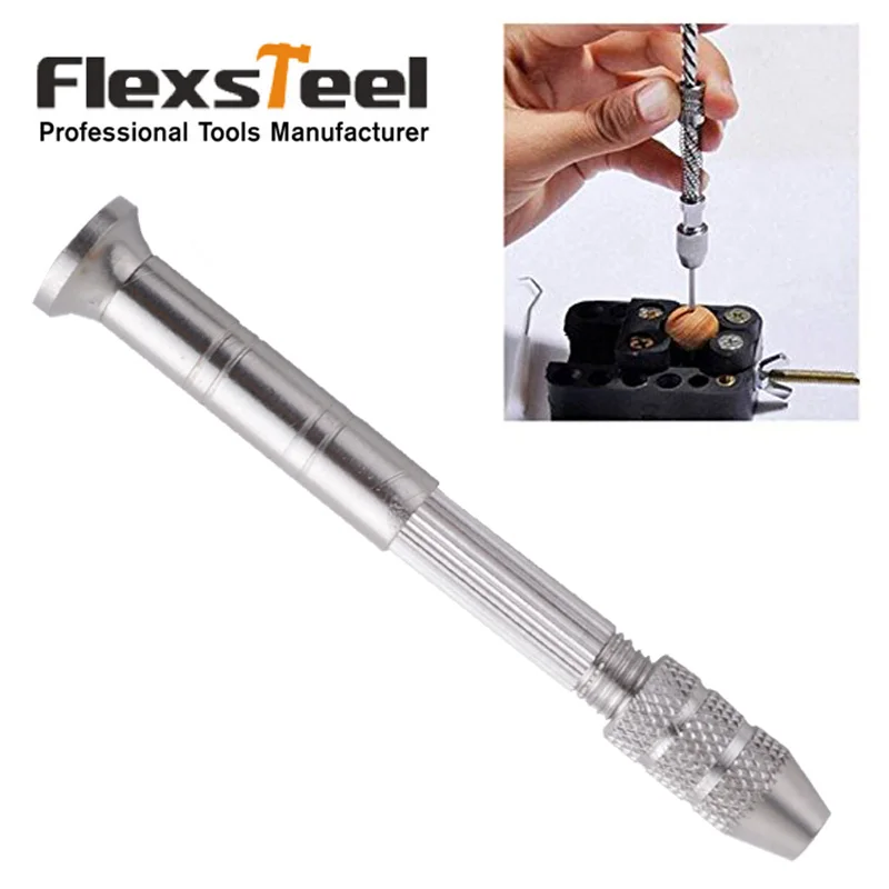 

Flexsteel Mini Manual Hand Drill Chuck Twsit Micro Drill Bit 0.3-2.5mm Adjuestable Pin Vice for DIY Carving Tool