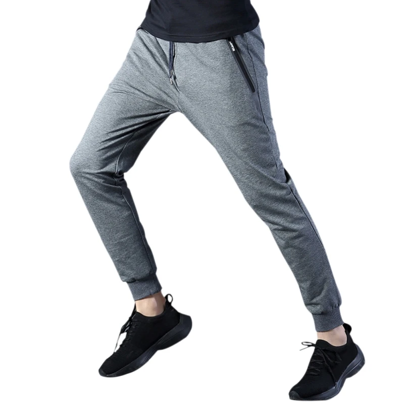Осенние новые мужские брюки Модные брюки для мужчин наклонная молния карман троса ремень чистый цвет повседневные брюки