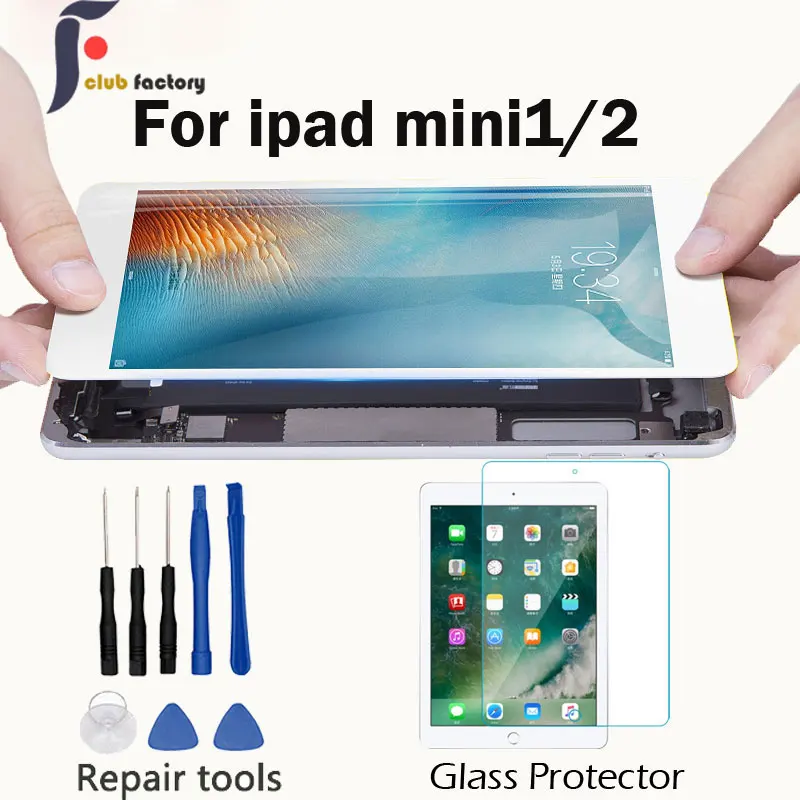 Для iPad Mini 1 экран iPad Mini 2 сенсорный экран A1432 A1454 A1455 A1489 A1490 A1491 дигитайзер кабель ИС кнопка Home