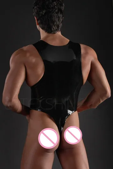 Black-Sexy-Latex-Clothing-Swimwears-One-Piece-100%-Pure-Natural-Latex-Suit-Handmade-1
