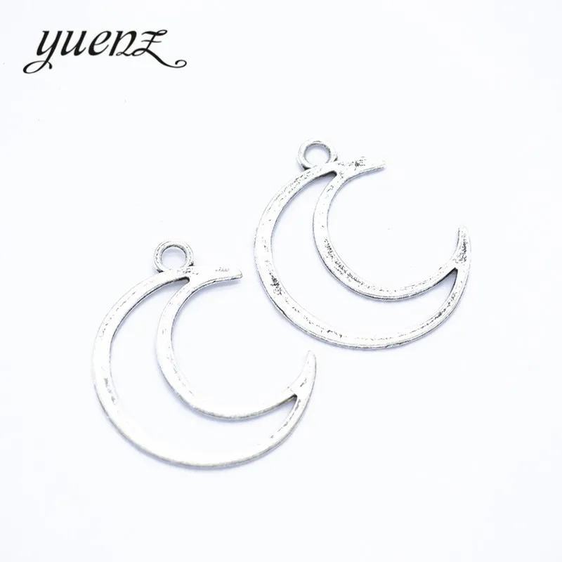 

YuenZ 20pcs Moon Charms Antique Silver Pendant Fit Necklace Jewelry Making Round Charm DIY Jewelry Accessories 29*23mm L623