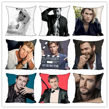 

Hot Custom Chris Hemsworth Square Pillowcase Custom Zippered Bedroom Home Pillow Cover Case 35X35cm,40x40cm