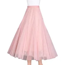 N гофрированный с сеткой кружевные юбки в сказочном Длинная Вуаль Модные женские плиссированные юбки миди юбка Феи сетки Для летних вечеринок Vestido