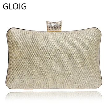 

Sequined Women Evening Bags Chain Shoulder Messenger Handbags Diamonds Metal Simple Wedding Party Purse Clutches