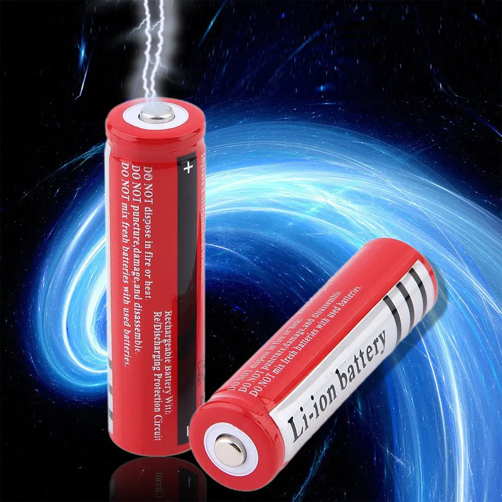 YCDC 1/2/4/6/8 шт Красный 3,7 вольт 3000 мАч BRC 18650 Перезаряжаемые Батарея литий-ионный Батарея для игрушечная лазерная указка фонарик