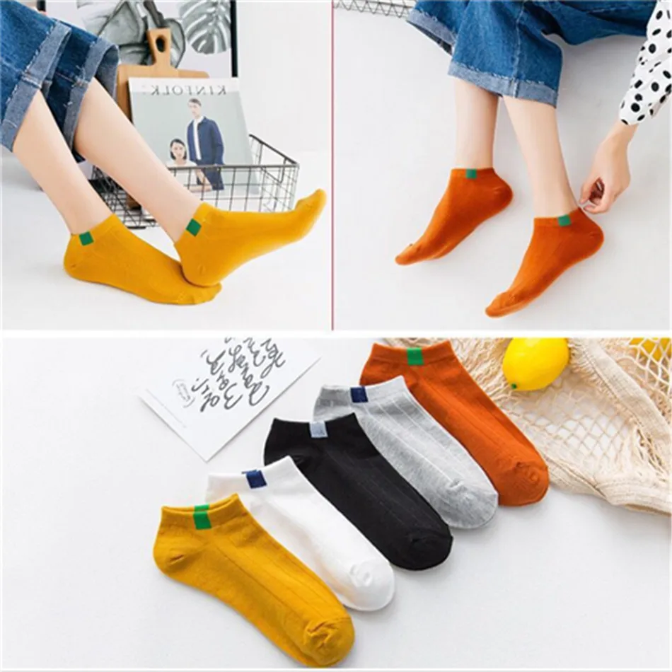 5 пар смешные носки Харадзюку женские милые носки короткие женские дизайнерские школьные студенческие женские хлопковые носки в Корейском стиле