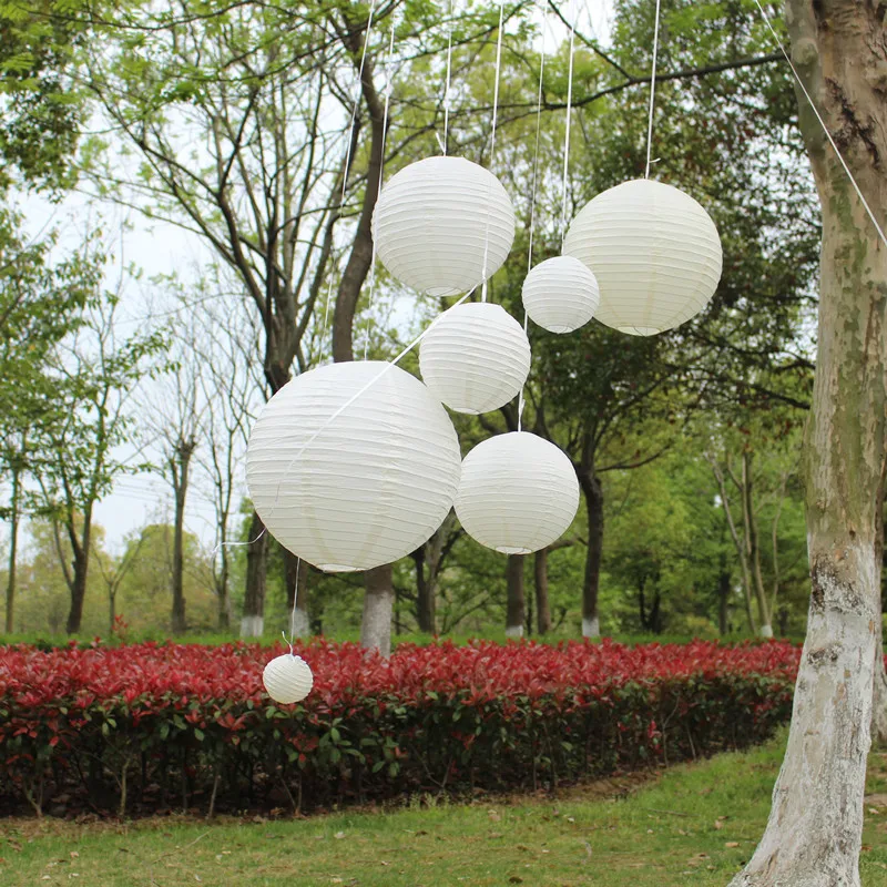 

Zilue 7pcs/Set ivory color Paper Lanterns Mixed Sizes(4-16inch) Chinese paper Ball/Balloon wedding decorations Kids Gift