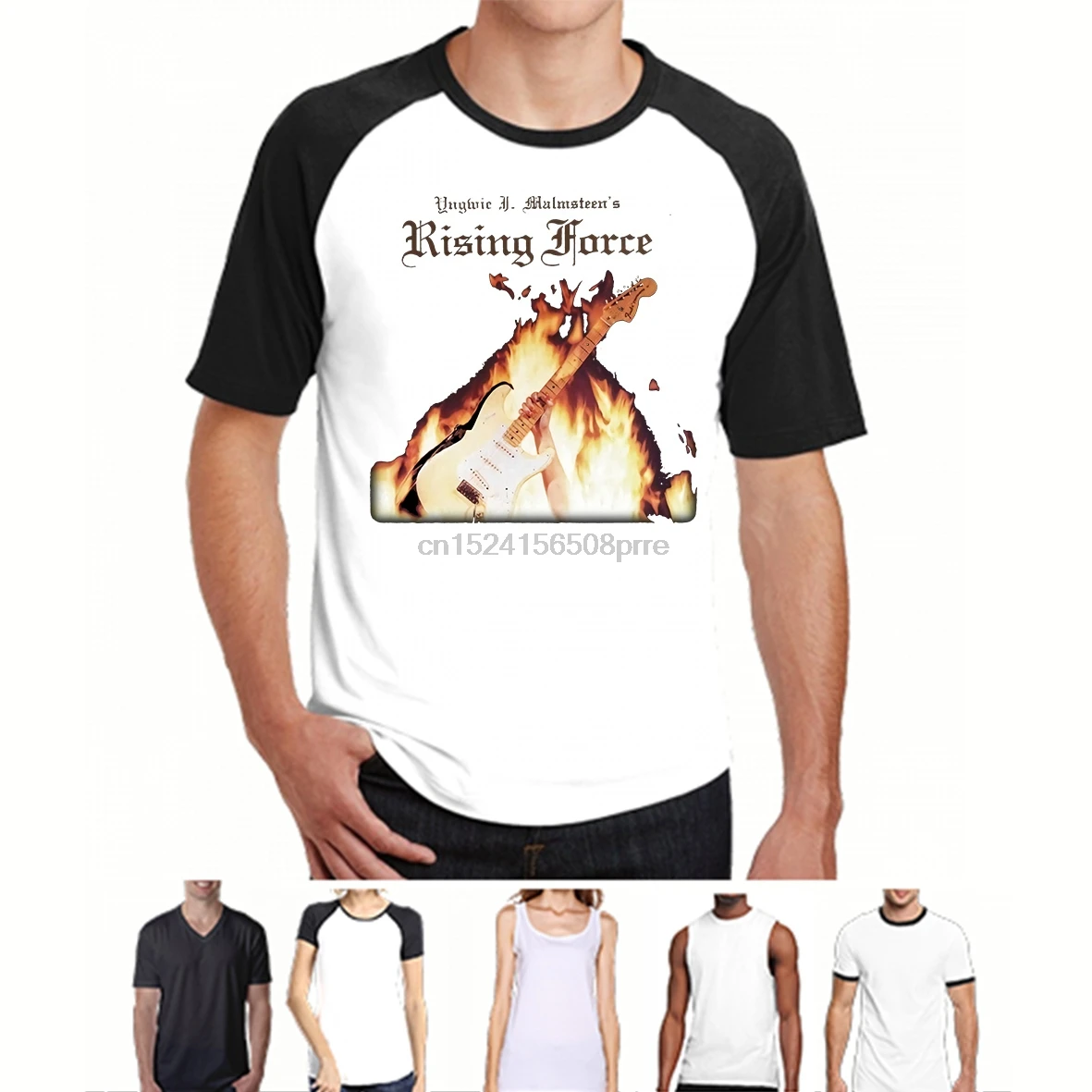 Yngwie Malmsteen Rising Force модная футболка на заказ Модные хлопковые топы черного цвета