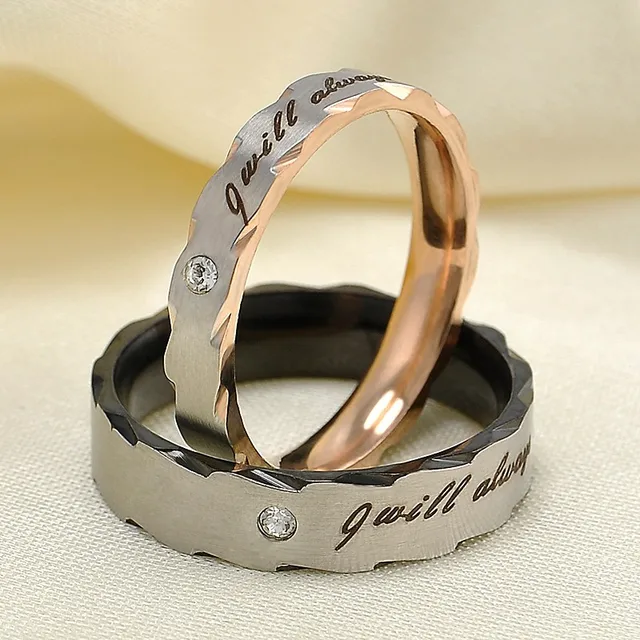 Caxybb Hot selling Romantic lover "I always with you" rings classic stainless st Caxybb Hot selling Romantic lover "I always with you" rings classic stainless st