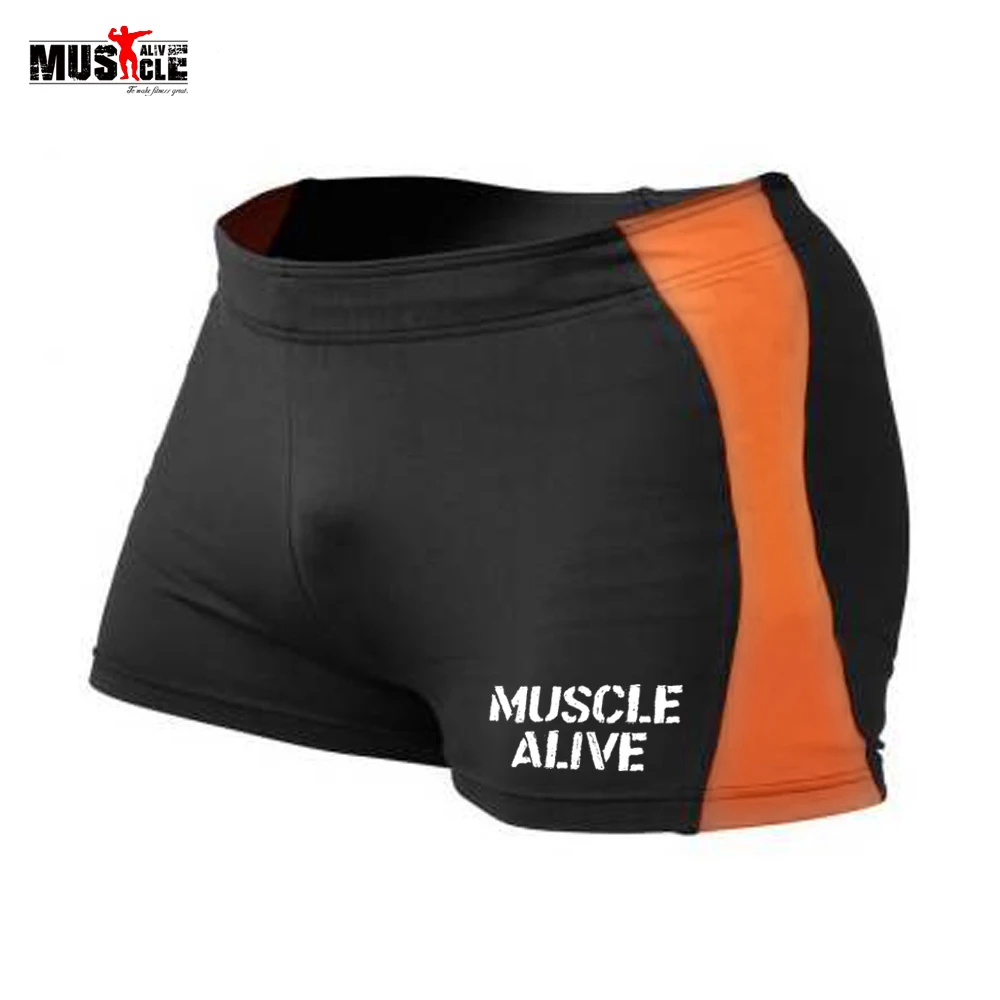 

Sportswear Men Bodybuilding Shorts Fitness Spandex Workout 4" Inseam Compression Male Sexy Skinny Elastic Waist Print tight Slim