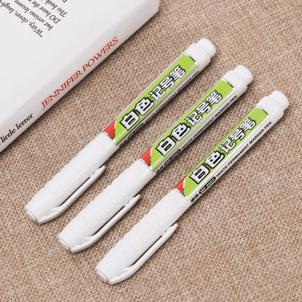 

1 PC Quick-Drying Oil Ink DIY Marker Craftwork Pen Metal Waterproof Permanent Marker Pens White Tyre Paint Pen Student Supplies