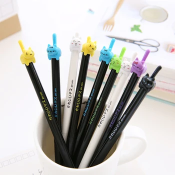 

40 pcs/Lot Kawaii kitties Gel pen Cat tail click 0.5mm black ink pens writing Stationery Canetas escolar school supplies EB579