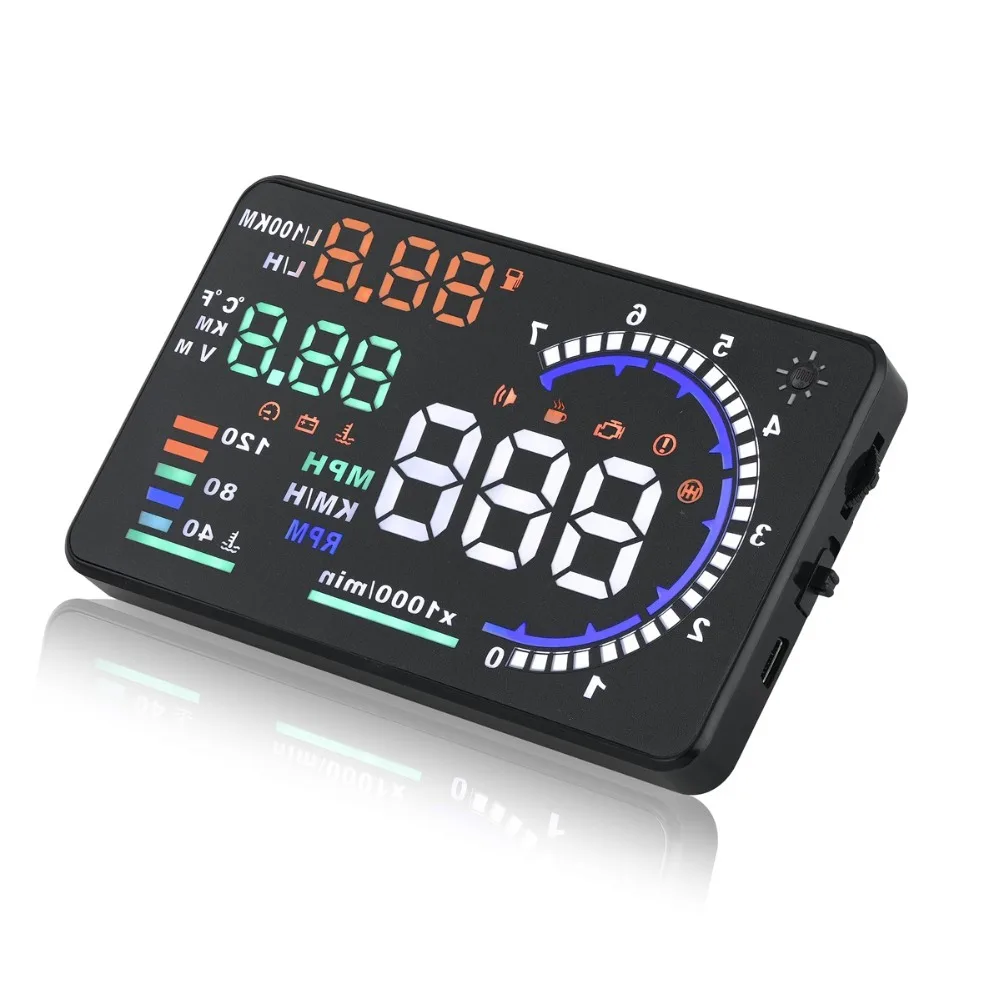 5 дюймов автомобиля OBD2 HUD Автомобиль BOD2 Head Up Дисплей проектор на лобовое стекло gps