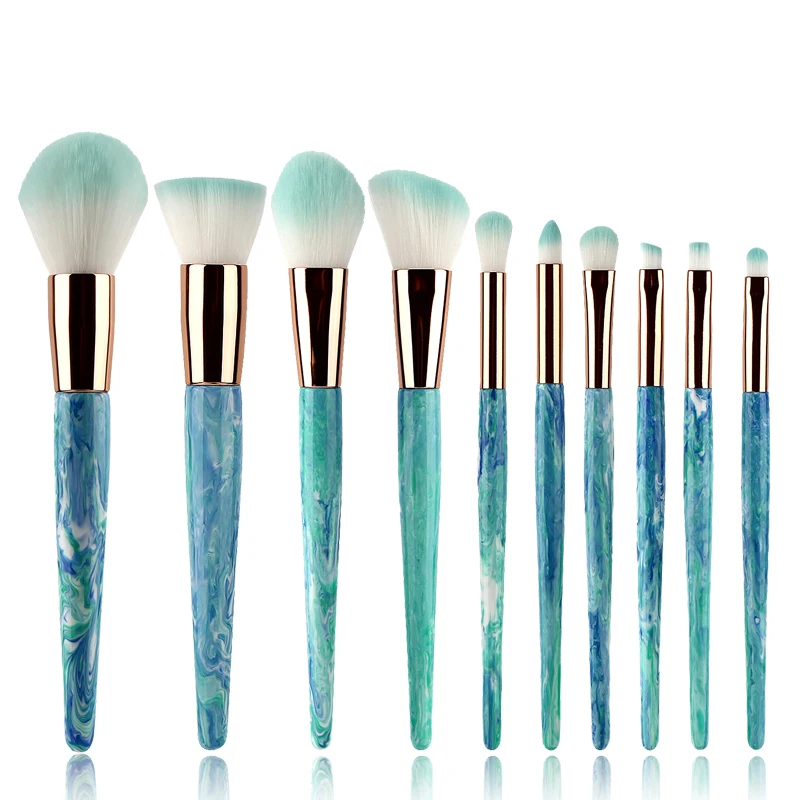 

BBL 10pcs Premium Marble Makeup Brushes Set Ink Paint Romantic Makeup Brush Kits Foundation Powder Eyeshadow Lip Blush Maquiagem