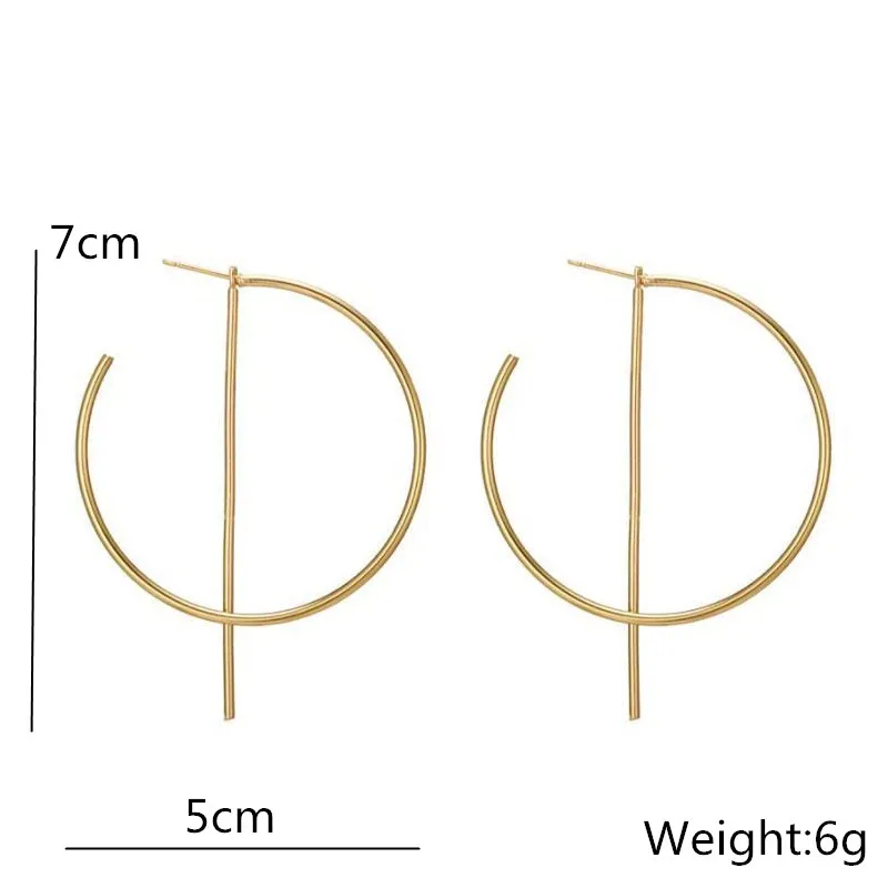 Большие круглые серьги-кольца мода ZA серьги для женщин Длинная подвеска с бруском Золото Серебро Цвет Корея ювелирные изделия Brinco