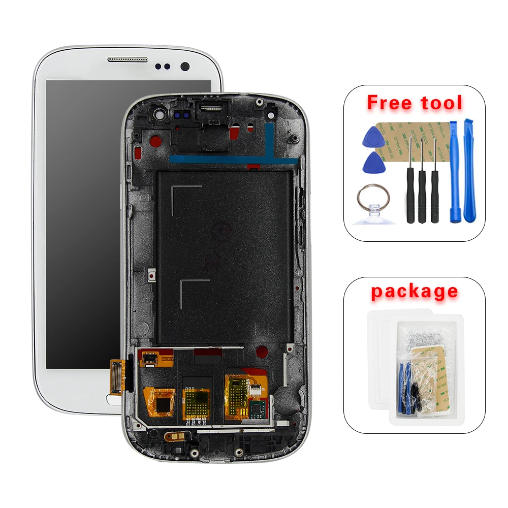 Цена 100% тест для samsung Galaxy S III S3 i9300 i9300i i9301 i9301i i9305 Полный ЖК дисплей кодирующий преобразователь сенсорного экрана в сборе