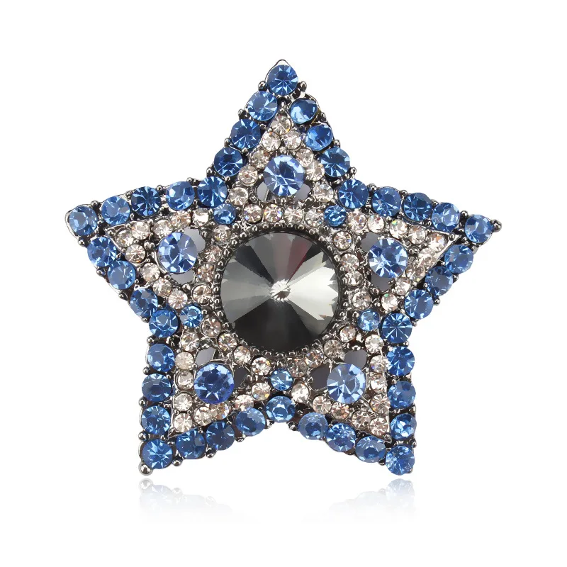 

LISM 2019 Fashion Stars Brooch Pin For Women Alloy Big Sparking Crystal Corsage Suit Jewelry Accessories Female Gift Supply