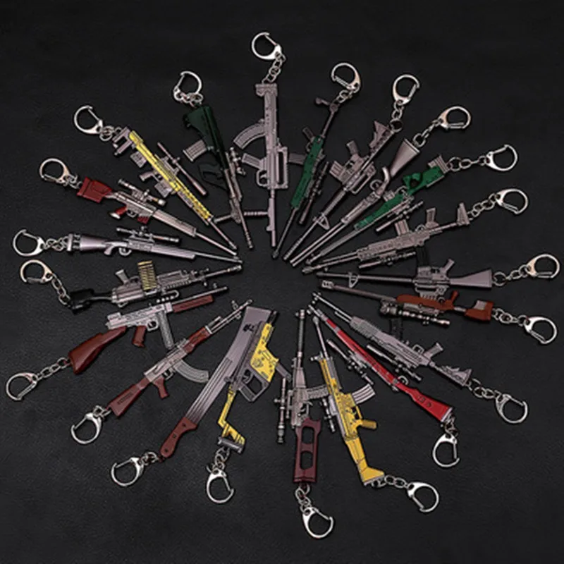 

2019 Hot Game 20 Styles PUBG CS GO Weapon Keychains AK47 Gun Model 98K Sniper Rifle Key Chain Ring for Men Gifts Souvenirs 12CM