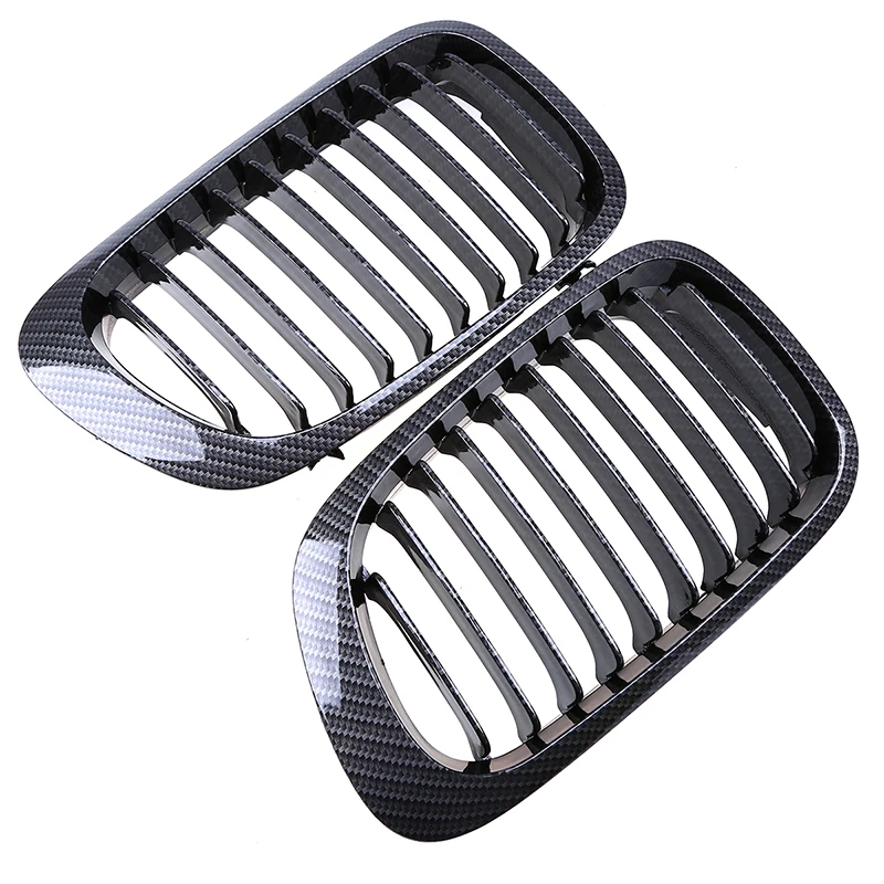 POSSBAY Car Grills Imitation Carbon Fiber Front Kidney Grille for BMW 3-Series BMW M3 328Ci/330Ci Coupe 2000-2007 Car Styling