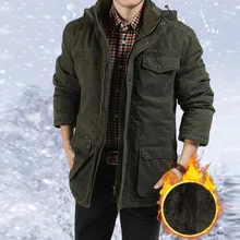 Зимняя парка, мужская куртка, пальто, мужская военная куртка с несколькими карманами, Мужская ветровка, Толстая теплая подкладка из шерсти, парка с капюшоном, Hombre