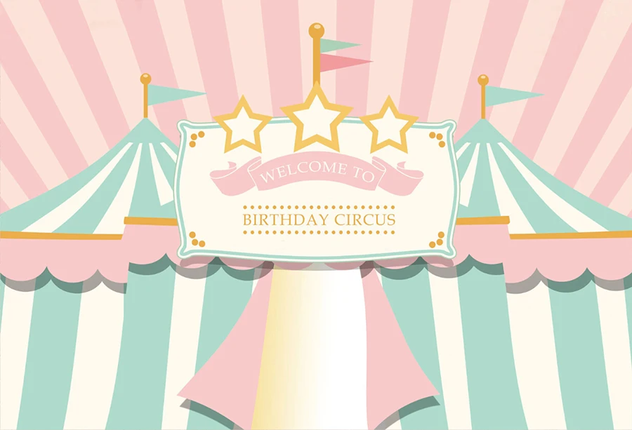 

Laeacco Baby Party Colorful Stripes Tent Star Circus Photography Backgrounds Customized Photographic Backdrops For Photo Studio