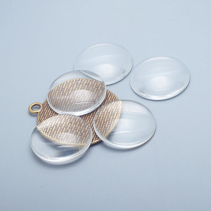 Other Online Sale 25mm Round Clear Glass Cabochons Jewelry Findings