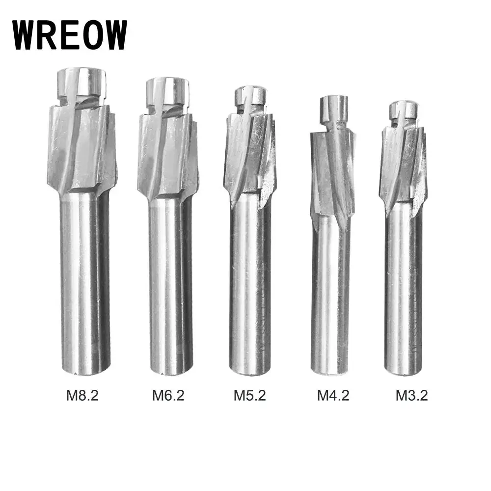 5pc Set 4Flute Countersink Drill Bit HSS Countersink M3 M8 End Mill