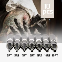 10 шт. Набор насадок для татуировки из нержавеющей стали, круглый бриллиант Magnum DT RT FT, наконечники для татуировки, смешанные для тату