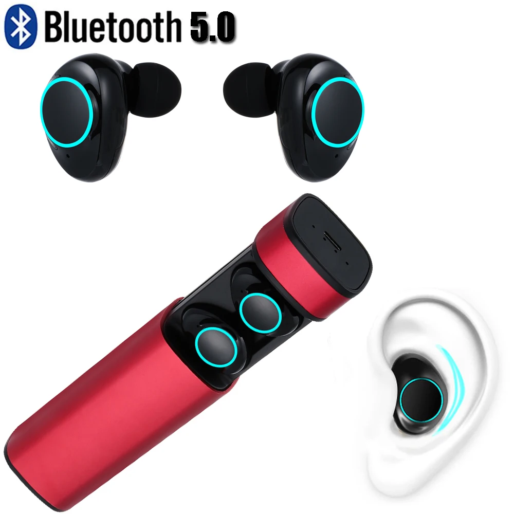 Модные наушники с сенсорным управлением TWS True 5,0 Bluetooth наушники-вкладыши мини стерео беспроводные наушники с микрофоном для всех смартфонов