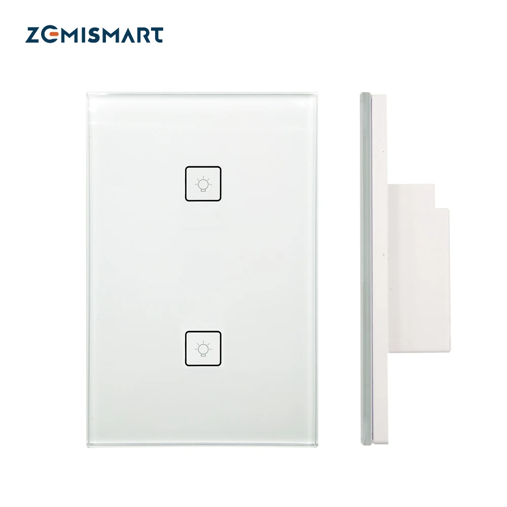 Zigbee 2 Gangs Wall Light Switch Work With Amazon Alexa Google Home via