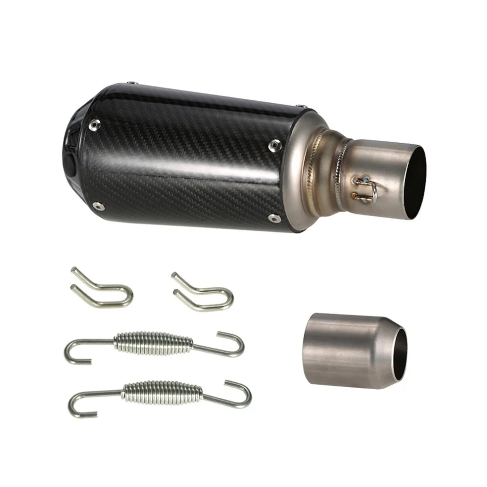 

Perfessional SLD150-CW01 Carbon Fiber Motorcycle Exhaust Pipe Matte Black Durable Adjustable Motorbike Modification Muffler
