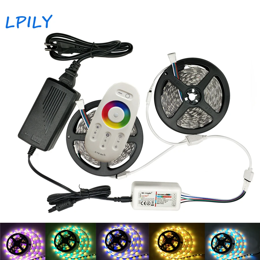 

LPILY 5M 10M RGBW RGBWW Led Strip Light 15M 20M Led Tape Non waterproof Led ribbon with RF remote and adapter set for home