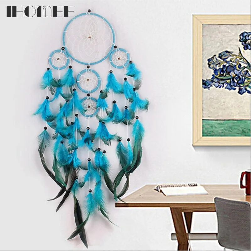 

Handmade Home Decor Dream Catcher Retro Shell Dreamcatcher Net With Feathers Bead Wall Hanging Ornament Wicker Craft Gifts 28Z15