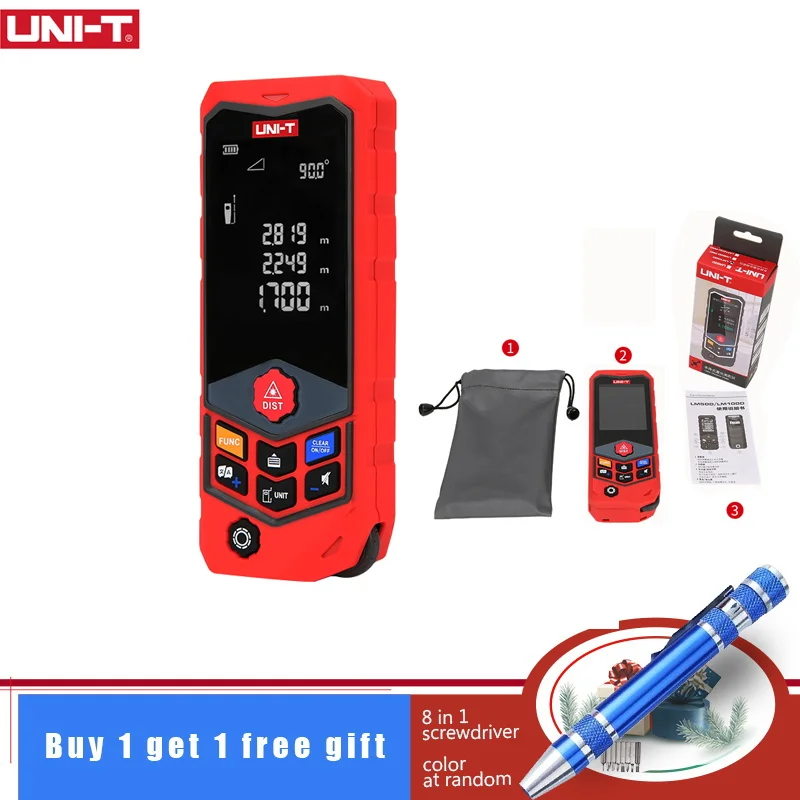 

UNI-T LM50D LM100D Handheld Laser Distance Meter 50M 100M Trena a Laser Range Finder Measure device curved (Curvature Edition)