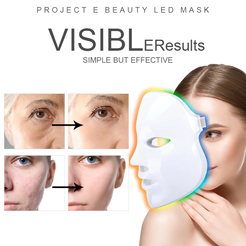  2 Types 7 Colors Electric Led Facial Mask Face Mask Machine Light Therapy Acne Mask Neck Beauty Led