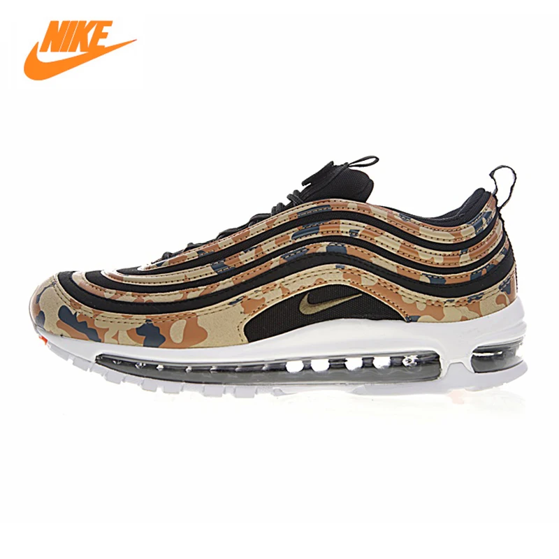 

Nike Air Max 97 Premium QS Men's Vintage Running Shoes, Yellow / Army Green, Non-slip Wear Resistant AJ2614 204 AJ2614 200