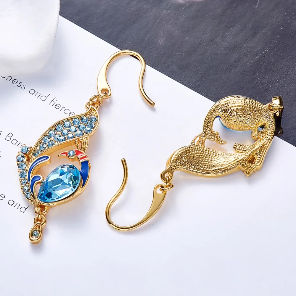 Panda100 серьги-капли из стерлингового серебра S925 пробы с кристаллами Swarovski для женщин, подарки, серьги, ювелирные изделия для девочек и мам