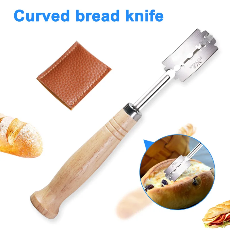 

Stainless Steel Blades Bread Cutter for Slashing Scoring Bread Dough with 4 Blades can CSV