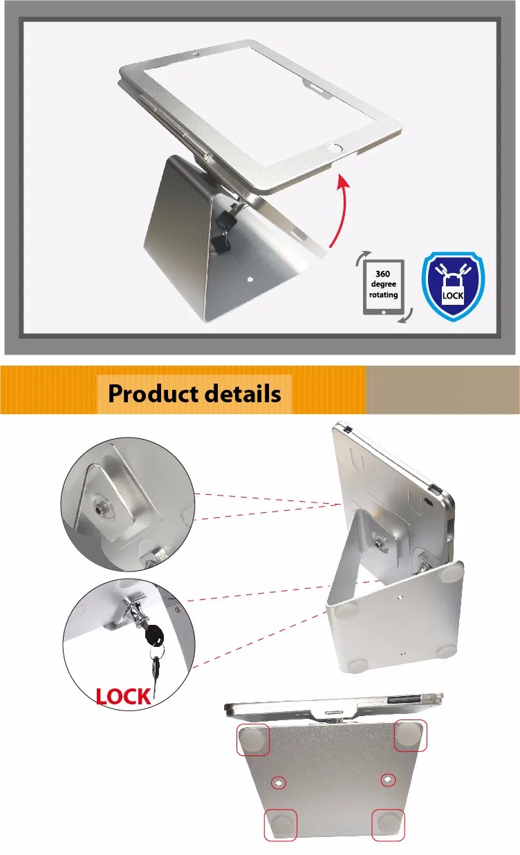 Для iPad 2/3/4 air Pro 9,7 Анти-кражи на настольный корпус с подставкой безопасности с замком киоск рабочего стола дисплей корпус держатель для планшета