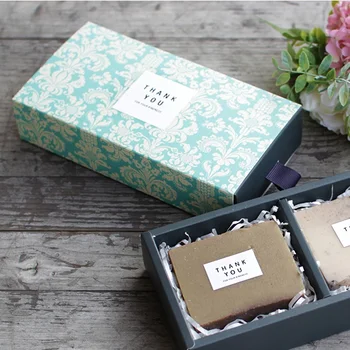 

8.5x16.5x3.5CM elegant blue flower pattern 10 set Paper Box valentine Christmas Birthday Party Gifts Packi Storage Boxes