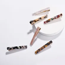 Трендовые аксессуары для волос для женщин и девочек, цветная акриловая длинная полоска, заколка в виде черепахи, блестки, утконоса, Мраморная текстурированная печать