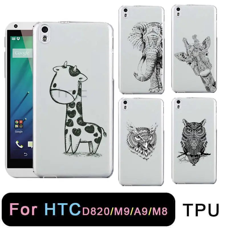 Qmswei ТПУ прозрачный чехол для телефона htc M8 Мягкий силиконовый с рисунками