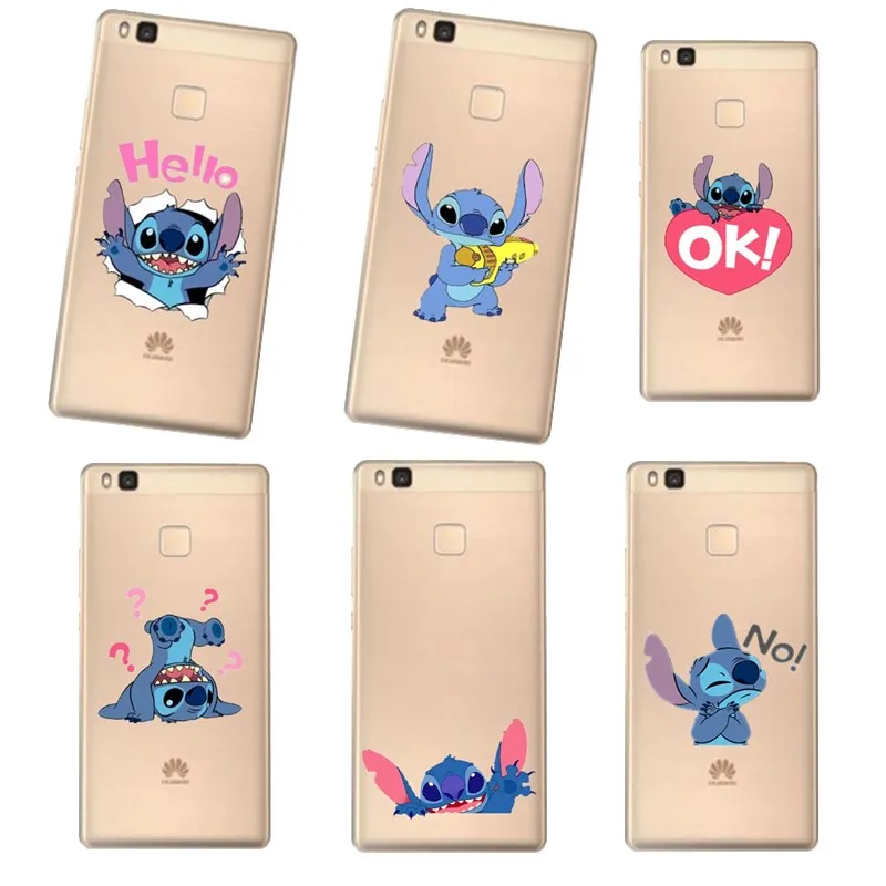 Fashion Lovely Stitch Case For Huawei p9 lite 2017 p20 p smart Soft Art Cover Transparent Funda mate 10 p8 p10 |