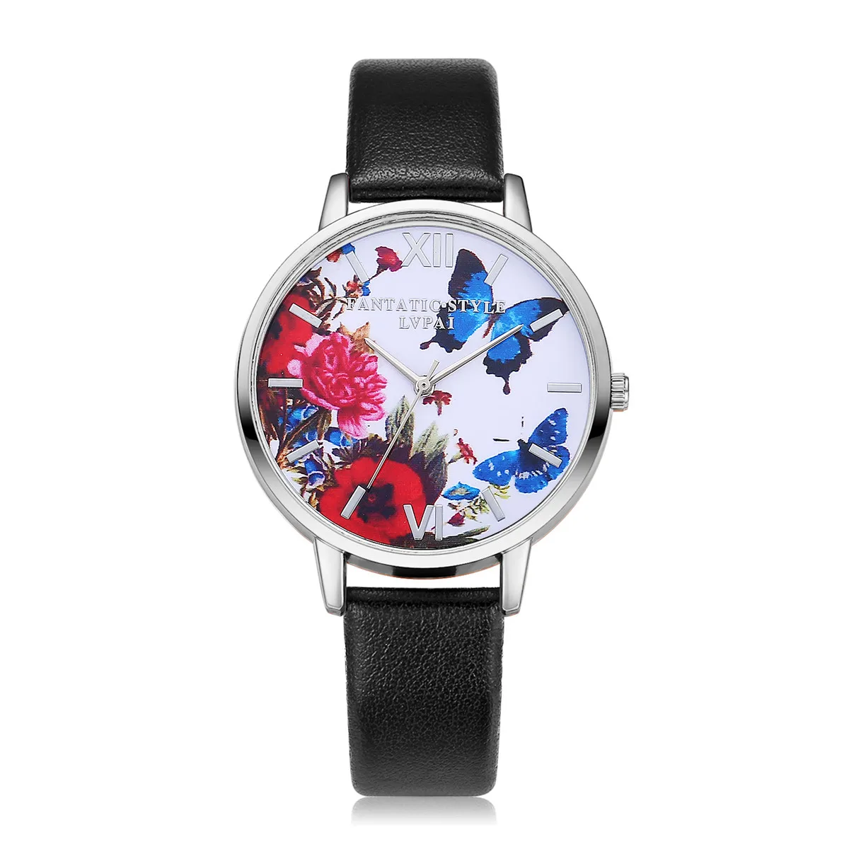 

New Silver Butterfly Women Watches Brand Luxury Rose Gold Round Fashion Popular Wristwatch Female Quartz Watch Women Watch 233